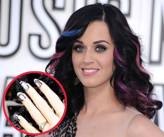 katy perry nail polish black shatter. Given Katy Perry#39;s wild nail